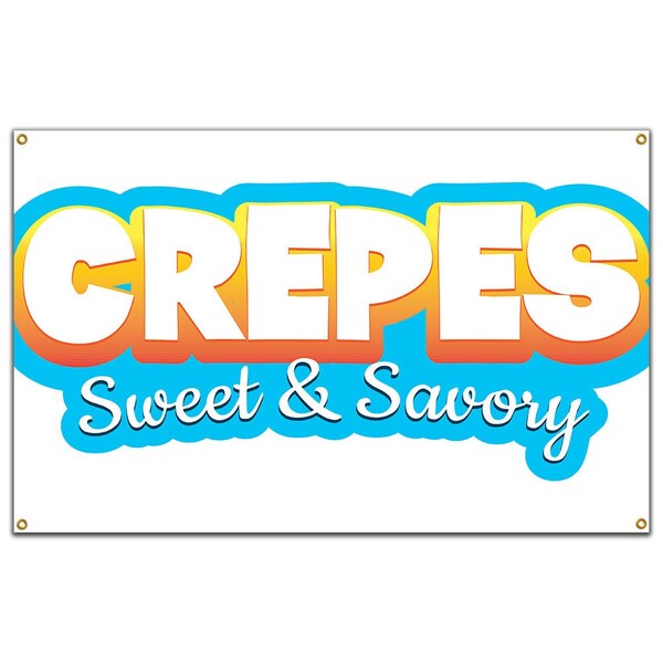 Signmission Crepes Banner Concession Stand Food Truck Single Sided B-Crepes19 - main